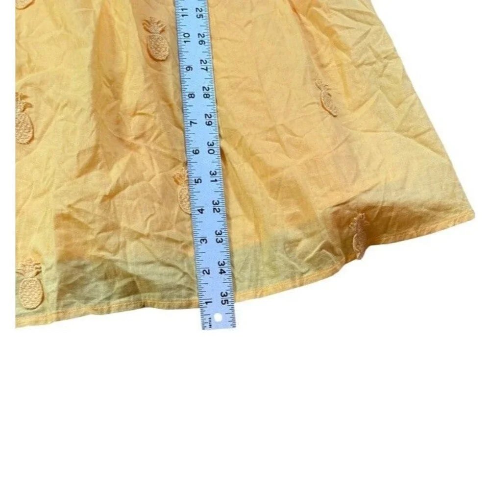 J.Crew Factory 100% Cotton Dress Size 6 Yellow Pineapple NWT Lined Pockets
